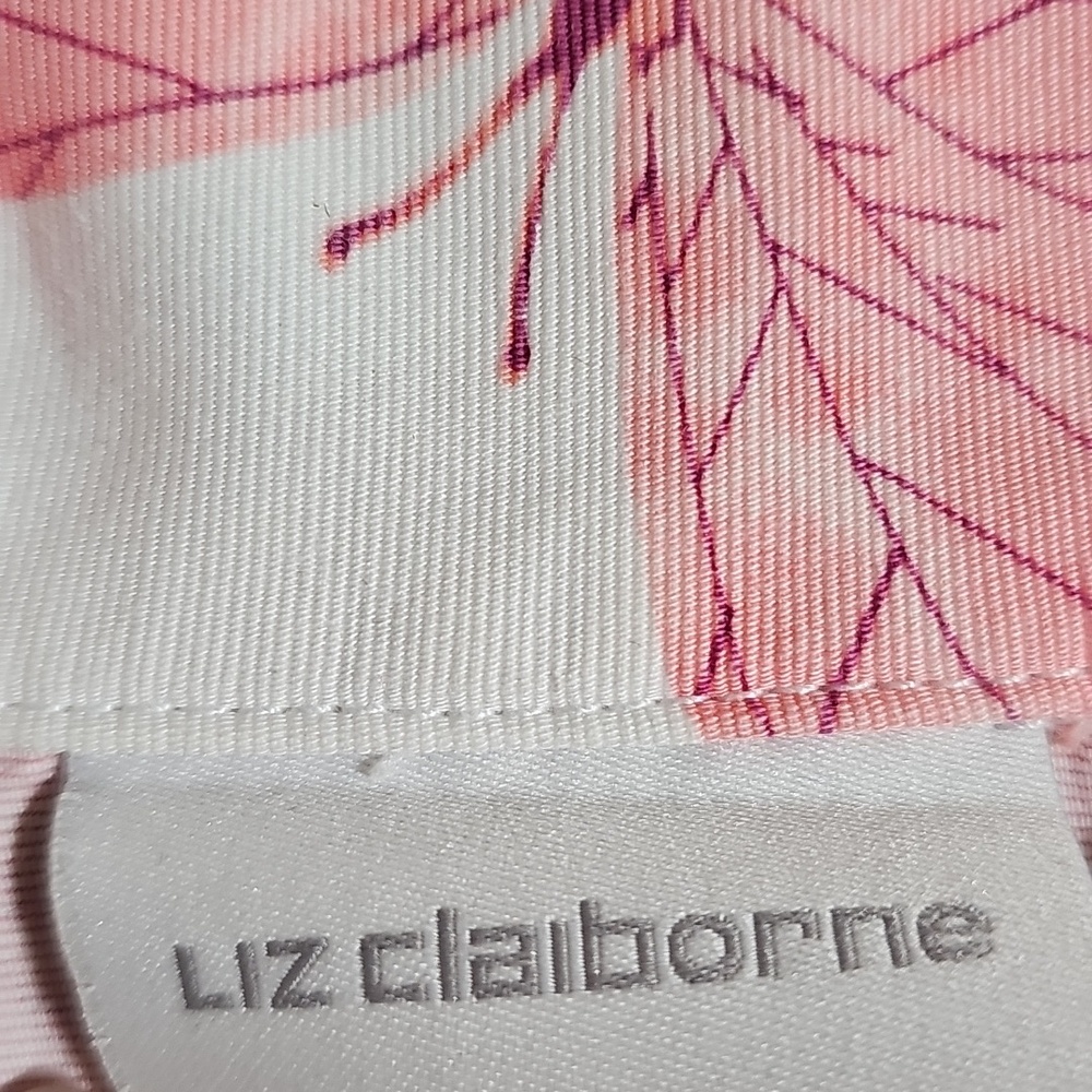Liz Claiborne 100% Cotton Denim Pink White Butterfly Jacket Spring Size S - Picture 6 of 8